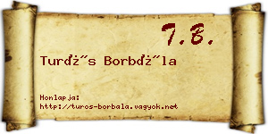 Turós Borbála névjegykártya